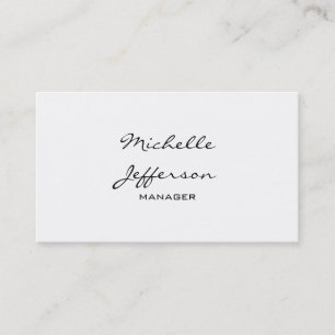 Trendy Black & White Script Manager Business Card