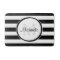Trendy Black White Stripes With Monogram and Name