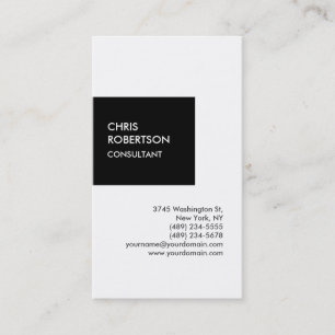 Trendy black white vertical unique business card