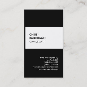 Trendy black white vertical unique business card