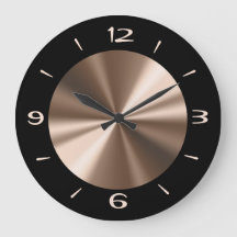 Trendy Black with Bronze Centre Wall Clock