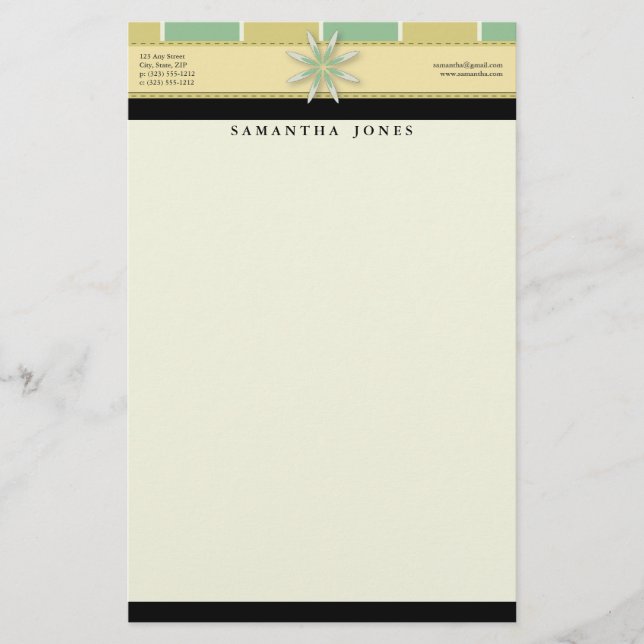 Trendy Bliss Oasis Customized Stationery (Front)