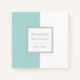 Trendy Blue and White Colour Block Notebook