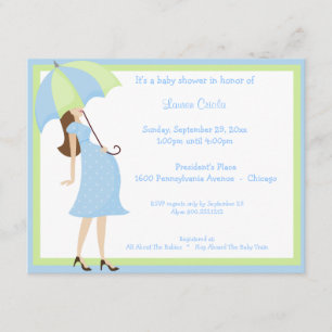 Trendy Blue Baby Shower Invitation