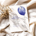 Trendy Blue Balloon 30th Birthday Invitation<br><div class="desc">Embrace the 30th chapter of your life with our stylish and unique birthday invitations. With chic typography and a 'thirty' balloon string over a white background,  our invites are sure to set the tone for a birthday party that will be remembered for years to come.</div>