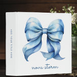 Trendy Blue Bow Personalized With Name Monogram Binder<br><div class="desc">Embrace the beauty of classic design with our Trendy Dusty Blue Bow Personalized 3-Ring Binder, crafted for those who adore a vintage girly aesthetic. This binder features a soft watercolor bow, adding a touch of elegance to your everyday organization. The personalized name monogram makes it uniquely yours, turning this binder...</div>