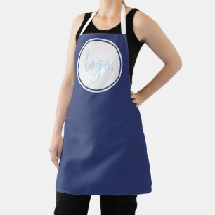 TRENDY BLUE BUSINESS LOGO BRANDED STAFF UNIFORM APRON