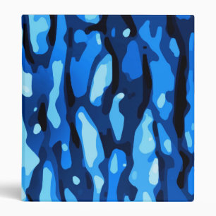 Trendy Blue Camo Abstract Pattern Binder