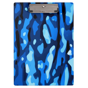 Trendy Blue Camo Abstract Pattern Clipboard