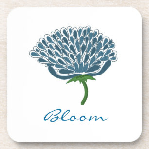Trendy Blue Flower Coaster