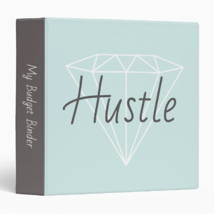 Trendy Blue & Grey Diamond Outline Hustle Binder