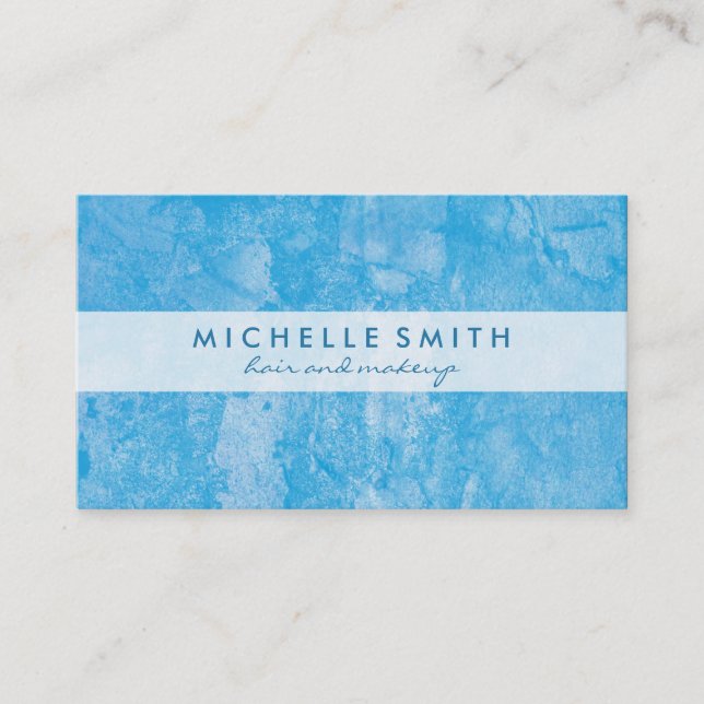 Trendy Blue Grunge Business Card (Front)