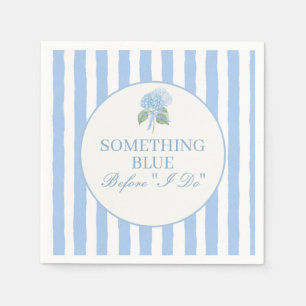 Trendy Blue Hydrangea Bridal Shower Napkin