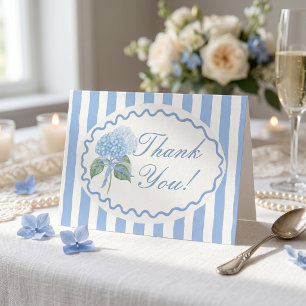 Trendy Blue Hydrangea Bridal Shower Thank You Card