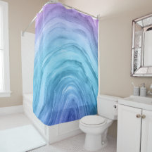 Trendy Blue Ombre Agate II Watercolor Pattern