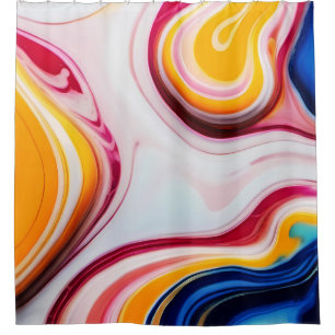 Trendy Blue Pink yellow white faux marble