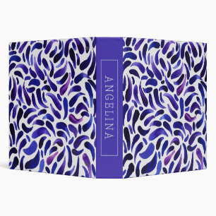 Trendy Blue & Purple Brush Stroke Binder