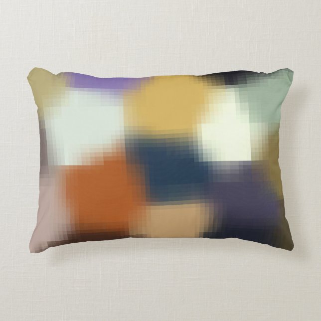 Trendy Blue Purple Orange Beige Stylish Pattern Decorative Pillow (Front)