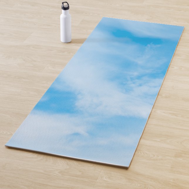 Trendy Blue Sky Clouds Elegant Design Template Yoga Mat (In Situ)