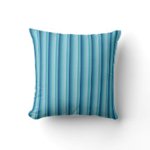 Trendy Blue Striped Throw Pillow