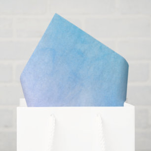 Trendy Blue to Pink Ombre Watercolor Wash Horizon Tissue Paper