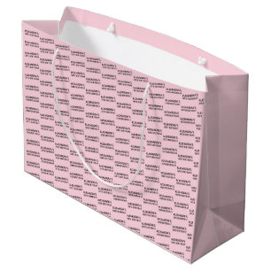 Trendy Blush Pink 30th Birthday Name Large Gift Bag