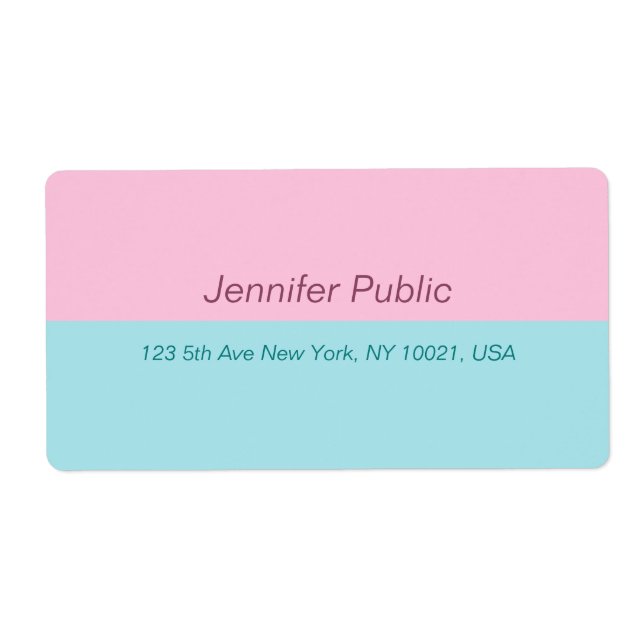 Trendy Blush Pink Mint Blue Elegant Livraison (Devant)