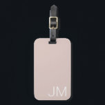 Trendy Blush Pink Oversized Monogrammed Initials Luggage Tag<br><div class="desc">Chic,  trendy monogram. Modern white type initials highlighted on a blush pink background. Single-sided with card slot for name and address. Perfect gift for mom,  grandma,  aunt,  sister,  niece or best friend.</div>