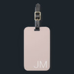 Trendy Blush Pink Oversized Monogrammed Initials Luggage Tag<br><div class="desc">Chic,  trendy monogram. Modern white type initials highlighted on a blush pink background. Single-sided with card slot for name and address. Perfect gift for mom,  grandma,  aunt,  sister,  niece or best friend.</div>