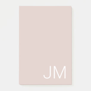 Trendy Blush Pink Oversized Monogrammed Initials Post-it Notes