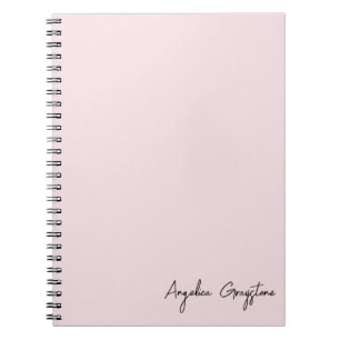 Trendy Blush Pink Personalized Name Notebook