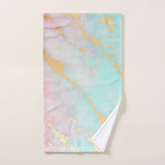 Trendy Blush Pink Soft Mint Gold Luxury Collection (Serviette à main)