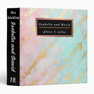 Trendy Blush Pink Soft Mint Gold Luxury Collection Binder