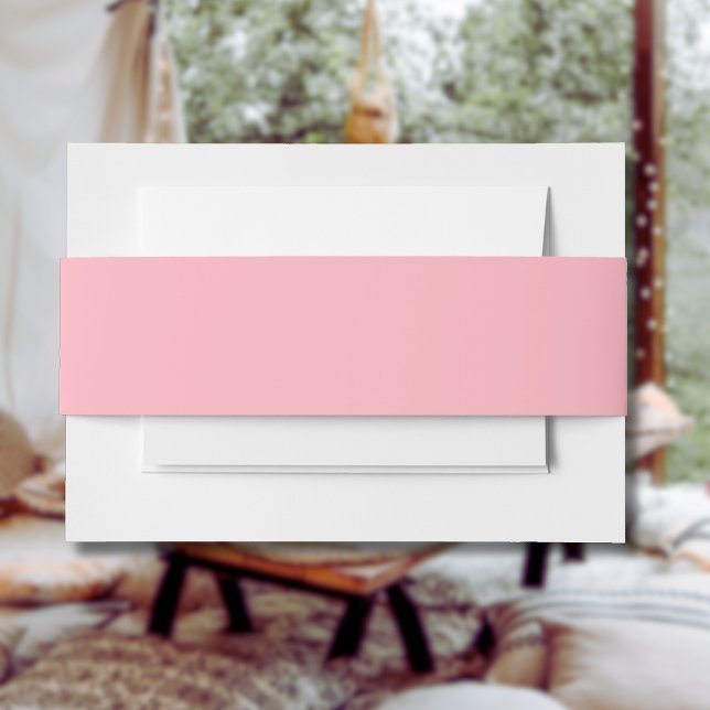 Trendy Blush Pink Solid Colour | Classic Elegant Invitation Belly Band (Creator Uploaded)