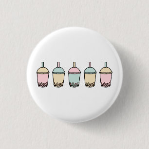 Trendy Boba 1 Inch Round Button
