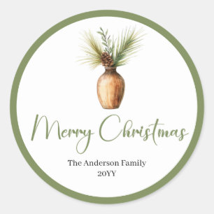 Trendy Bohemian Cozy Rustic Christmas Favor Label 