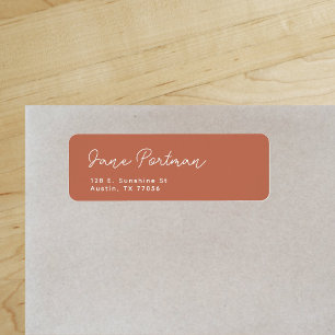 Trendy Bohemian Minimal Terra Cotta Return Address