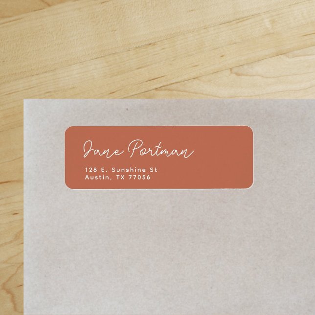 Trendy Bohemian Minimal Terra Cotta Return Address (Creator Uploaded)