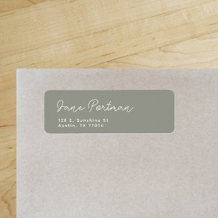 Trendy Bohemian Minimalist Sage Return Address