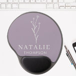Trendy Boho Chic Lilac Lavender Personalized Gel Mouse Pad<br><div class="desc">Elevate your workspace with our stunning Trendy Boho Chic Lilac Lavender Personalized Gel Mouse Pad, where practicality meets personalized elegance. Crafted with your comfort in mind, this mouse pad features a built-in wrist rest, providing ergonomic support for those long hours at the desk. Whether it's a gift for your boss,...</div>
