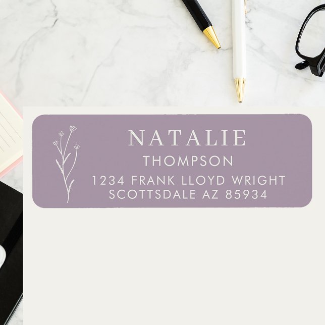 Trendy Boho Chic Lilac Lavender Return Address (Creator Uploaded)