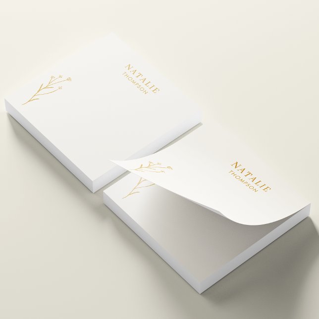 Trendy Boho Chic Mustard Yellow Flower Customized Post-it Notes (Creator Uploaded)