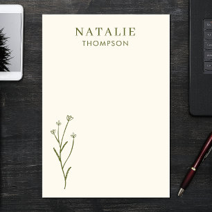 Trendy Boho Chic Rustic Olive Green Personalized Post-it Notes