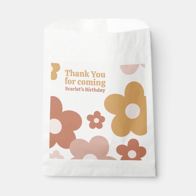 Trendy Boho Daisies Favour Bag (Front)