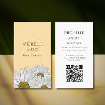 Trendy Boho Daisies QR code Beige Botanical Floral Business Card<br><div class="desc">Boho Floral botanical Event Planner business card, with a trendy daisies design on a beige and white background. With customizable lettering, you add your own information. You also add your website in the QR code field as an added feature. Great for promoting your event planner business with a botanical style....</div>