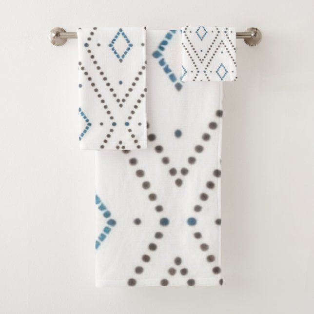 trendy boho design, modern, chic, minimalist  bath towel set (Insitu)