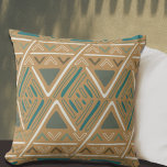 Trendy Boho Mud Cloth Pattern Mustard Throw Pillow<br><div class="desc">Modern home decor pattern with ethnic motifs. Trendy bohemian interior print. Zig zag arrow design.</div>