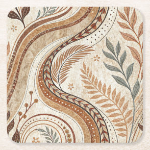 Trendy Boho Pattern Paper Coaster