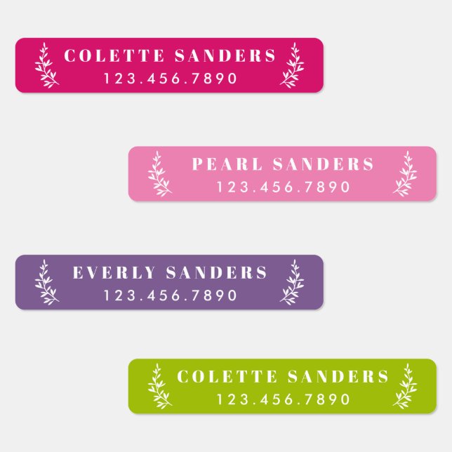 Trendy Boho Waterproof Name Labels (Group)