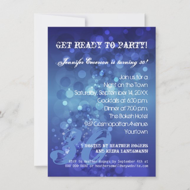 Trendy Bokeh Party Invitation (Front)